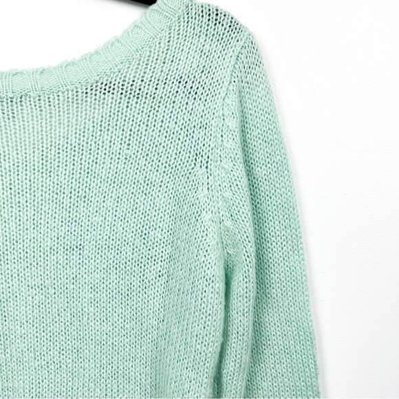 Charlotte Russe Long Sleeve Light Blue Knit Sweater - Picture 6 of 11